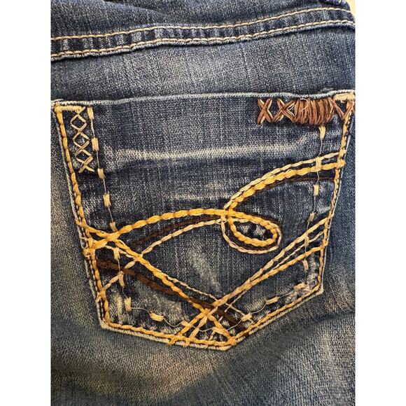 BKE Denim Culture Flare Jeans Women 30x33.5 (fits 30x30) Thick Stitch Embroidery - Picture 11 of 12